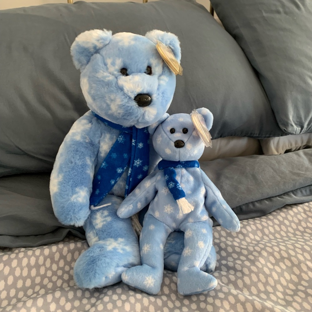 1999 Holiday Bear Ty Beanie Baby & Beanie Buddy.